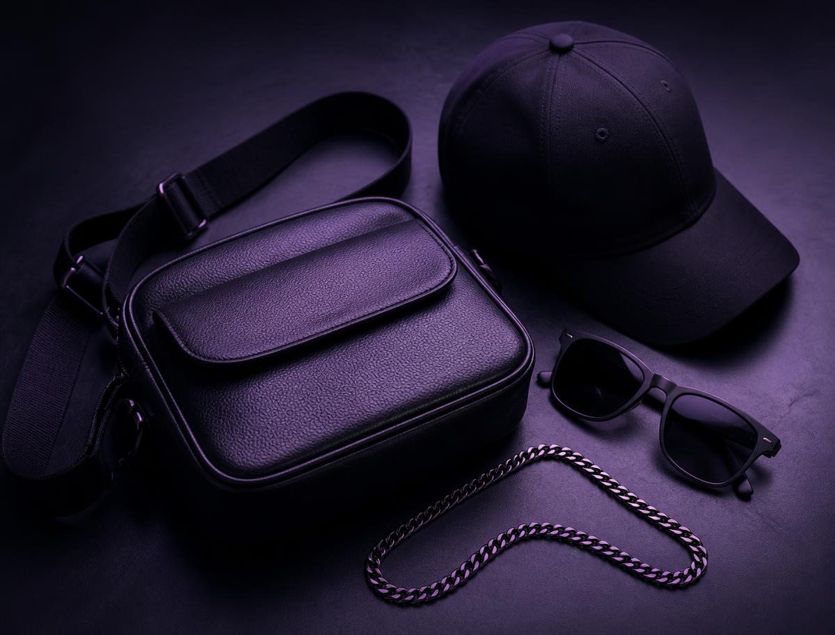 Boné e bag pretos